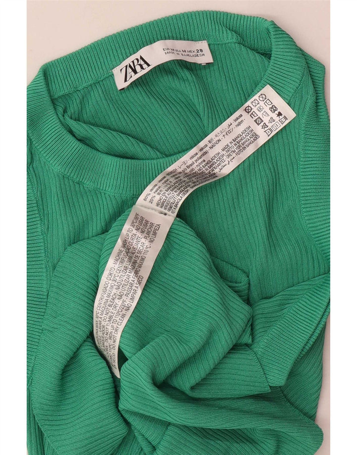 Женский жилет Zara UK 12, средний зеленый вискоза