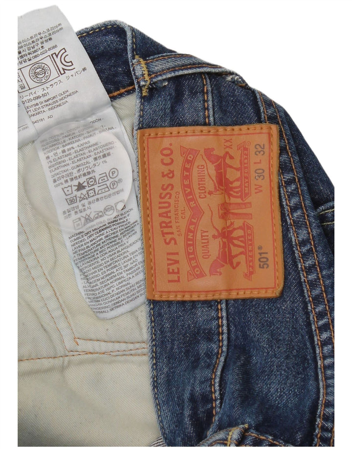 Мужские прямые джинсы Levi's 501 W30 L28 темно-синие, хлопок