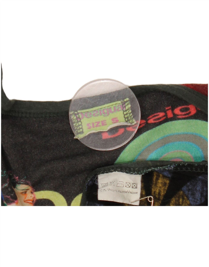 Женский топ с рисунком Desigual, длинный рукав, Великобритания, 8, маленький, разноцветная вискоза