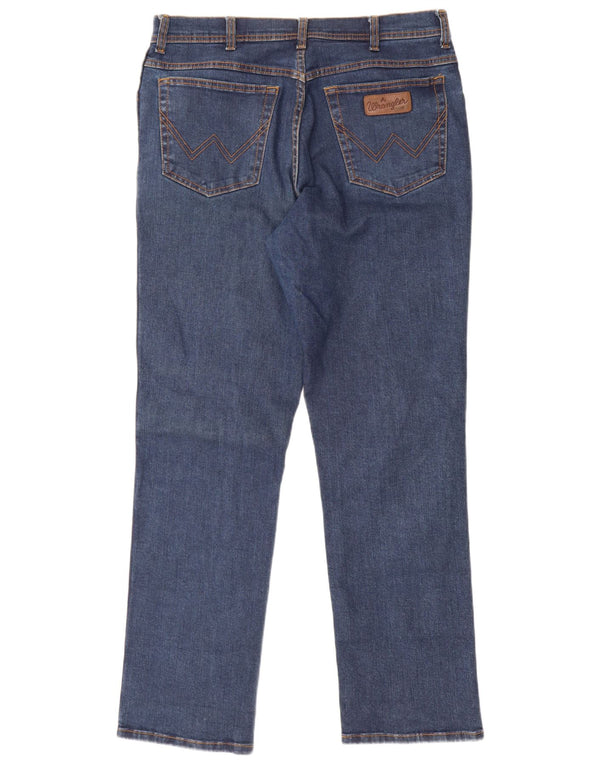 Мужские прямые джинсы WRANGLER техасский стрейч W36 L34, синий хлопок