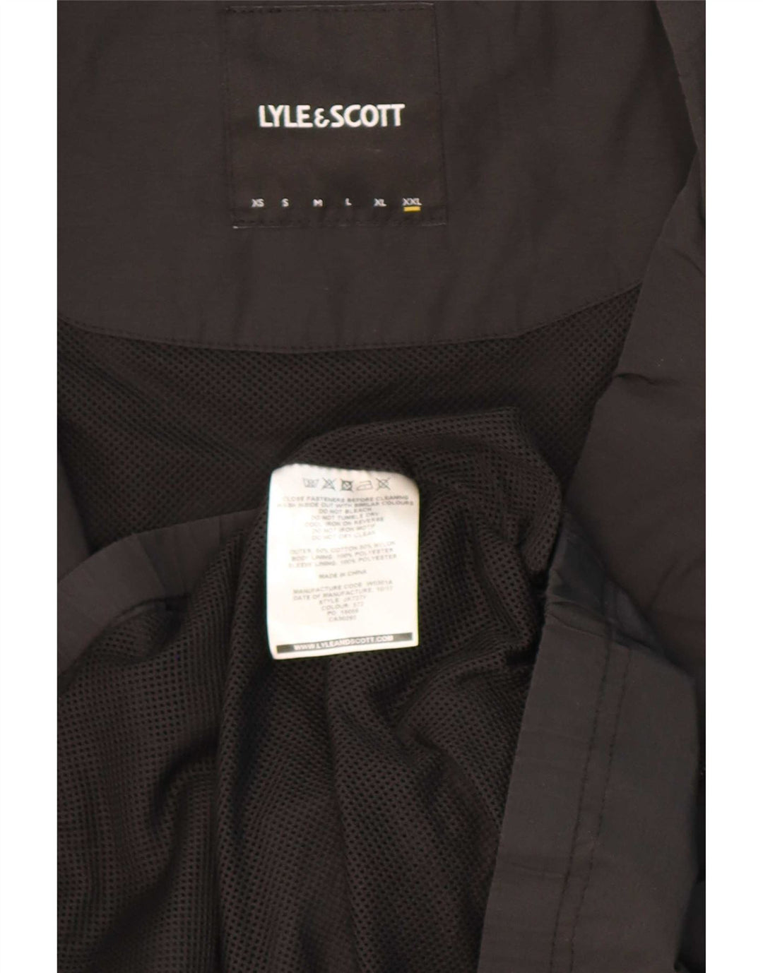 Мужская куртка-бомбер Lyle & Scott UK 44 2XL, черный хлопок