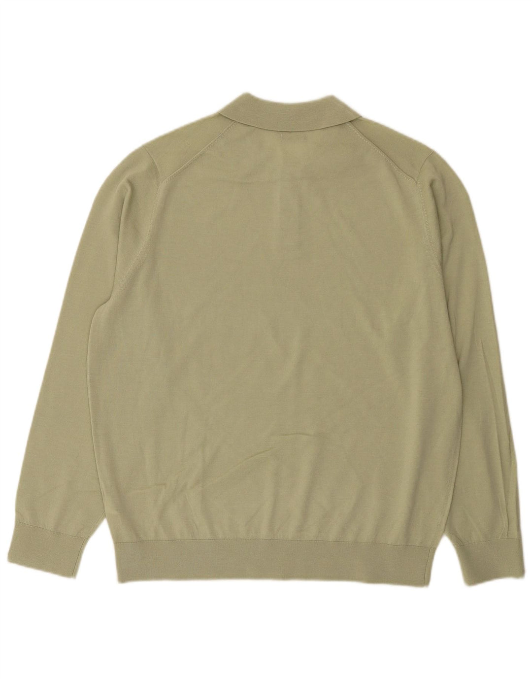 Мужской свитер с воротником поло Massimo Dutti XL, зеленая шерсть