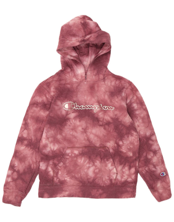 Женский джемпер с капюшоном Champion UK 16, большой размер, хлопковый цвет тай-дай розового цвета