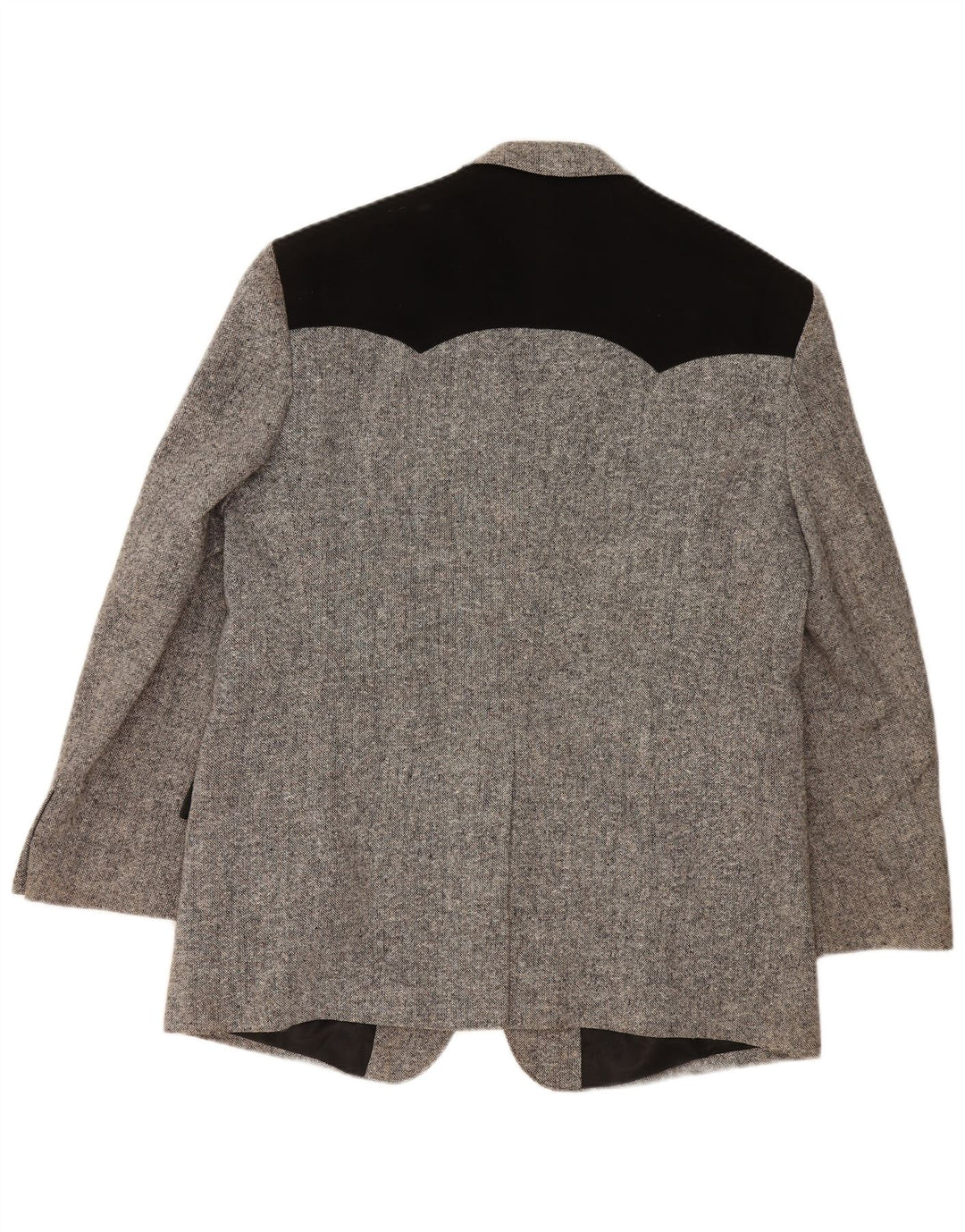 STOCKERPOINT Мужской пиджак с 2 пуговицами UK 44 2XL Серый шерстяной с цветными блоками