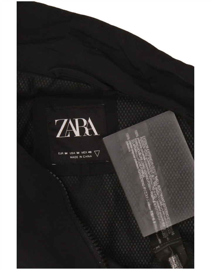 Мужская куртка-бомбер Zara UK 38, средний черный, полиамид