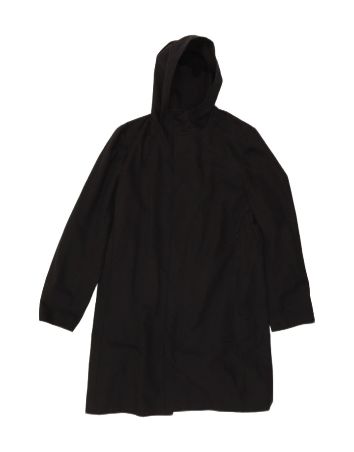 ВИНТАЖНОЕ мужское пальто с капюшоном UK 40, большое, черное из ацетата