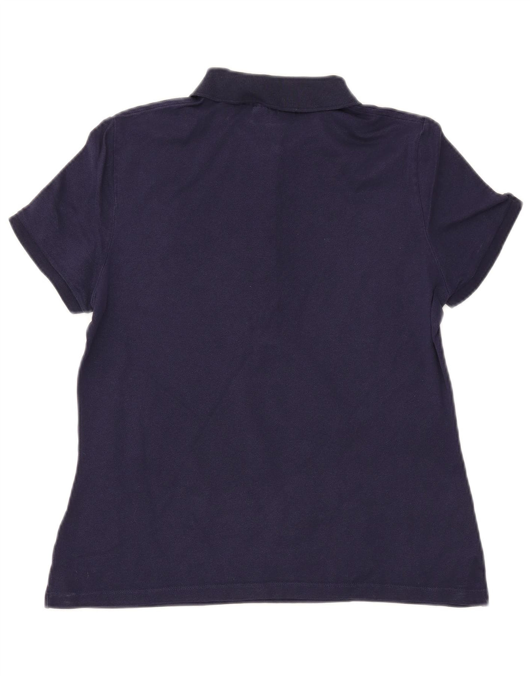 LACOSTE Женская рубашка поло приталенного кроя, размер 42, большая, темно-синяя, хлопок