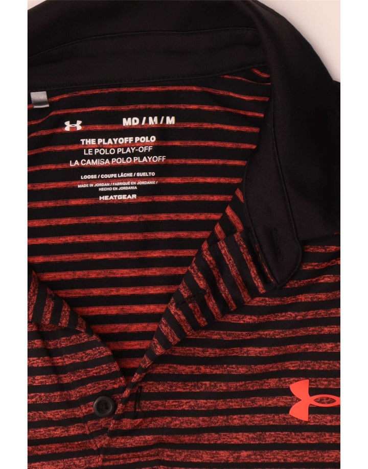 Мужская рубашка-поло Under Armour Heat Gear из полиэстера средней оранжевой полоски