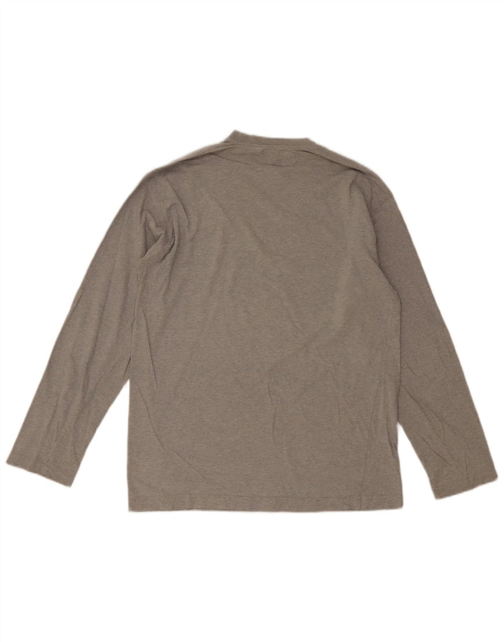 Мужской топ с рисунком Merc, серый хлопок, длинный рукав, XL