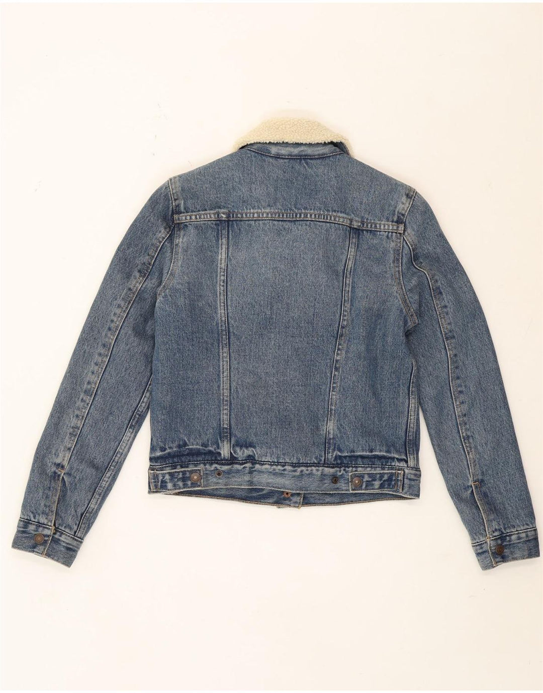 Женская джинсовая куртка из шерпы Levi's UK 6 XS, синяя, хлопок