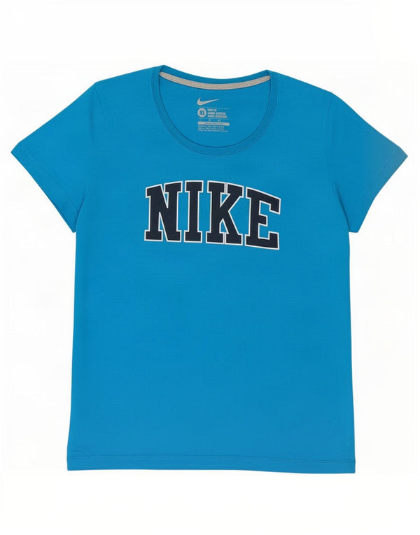 Женская футболка узкого кроя с рисунком Nike Top UK 18 XL, синяя, хлопок