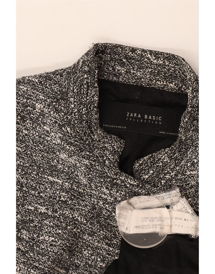 Женский удлиненный пиджак Zara UK 12, средний серый ацетат с крапинками