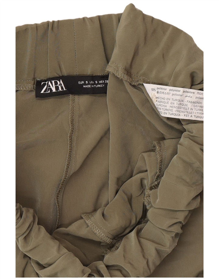 Женские брюки-карго Zara, маленькие W28 L27, хаки, полиэстер