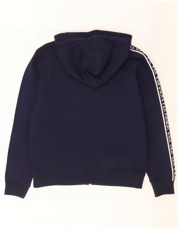 Fila Женский свитер с капюшоном на молнии с графическим рисунком UK 18 XL Темно-синий хлопок
