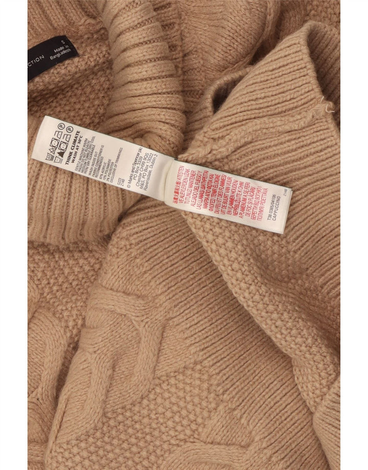 Женский джемпер с высоким воротником MARKS & SPENCER UK 10, маленький коричневый цвет