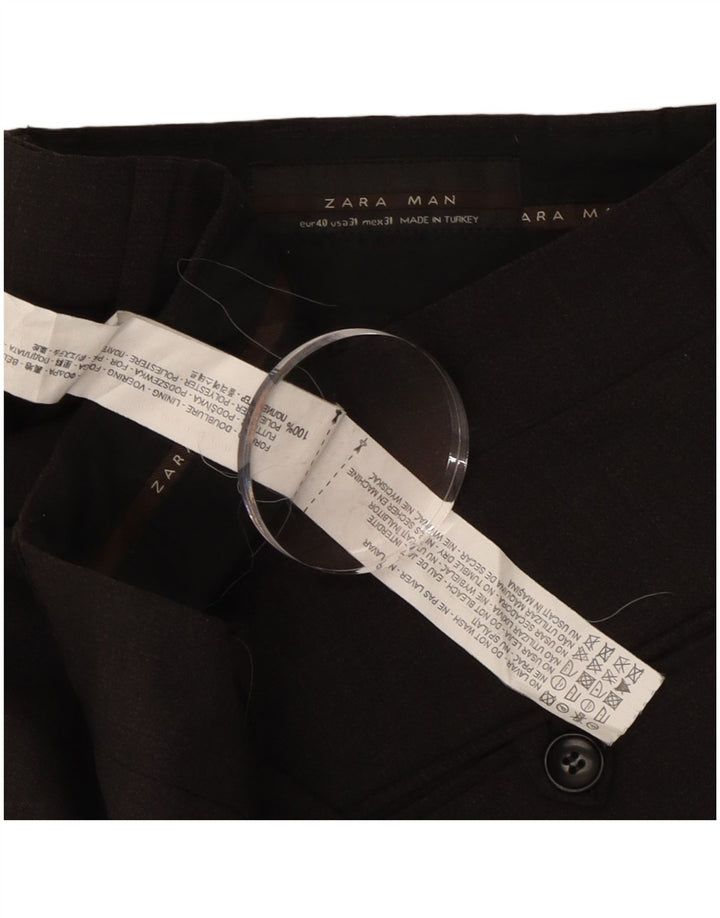 Мужские прямые костюмные брюки Zara EU 40 Medium W31 L30, серый полиэстер