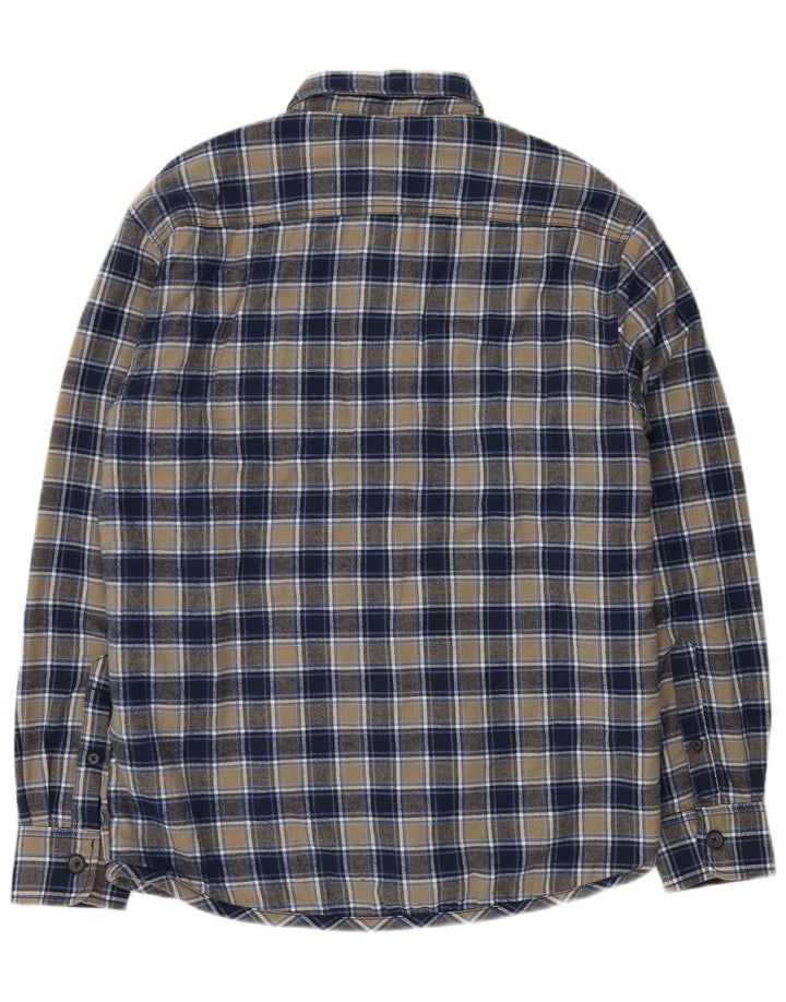 CAMARGUE Мужская фланелевая рубашка Lumberjack среднего размера, темно-синяя клетка, хлопок