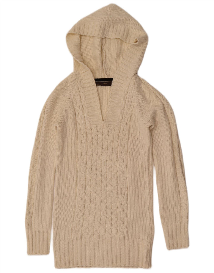 Женский свитер с капюшоном Zara UK 12 Medium Off White