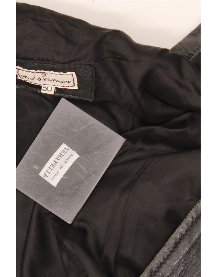 Мужская кожаная куртка VINTAGE IT 50 большая черная кожа