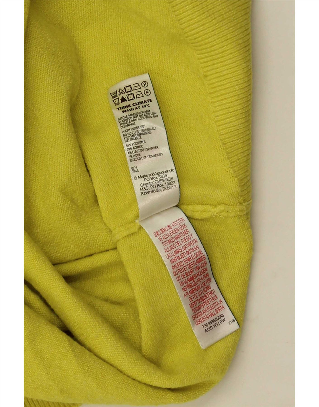 Женский джемпер с высоким воротником Marks & Spencer, Великобритания, 10, маленький, желтый