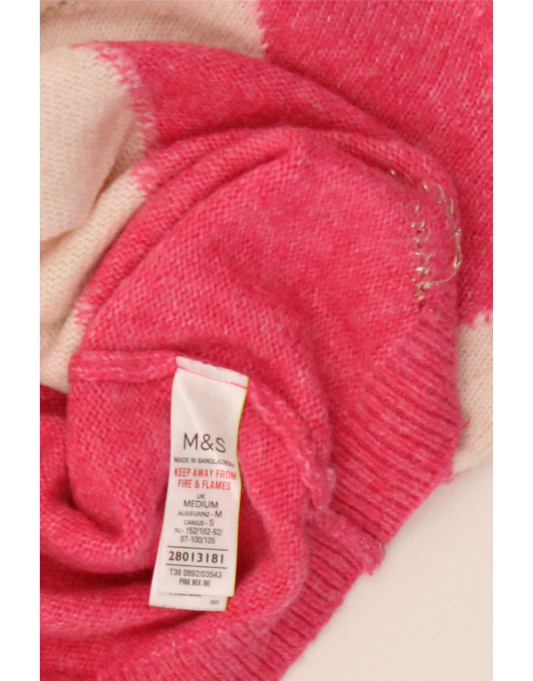 Женский джемпер с высоким воротником Marks & Spencer UK 14, средний розовый