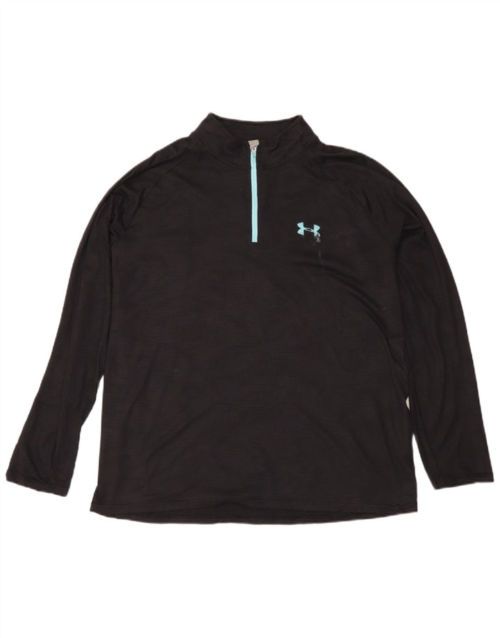 Мужской пуловер с воротником на молнии Under Armour Heat Gear, большой черный спортивный костюм