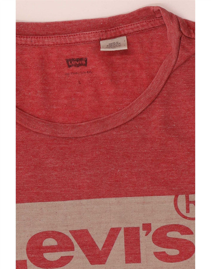 Мужская футболка с рисунком Levi's, большая красная в крапинку
