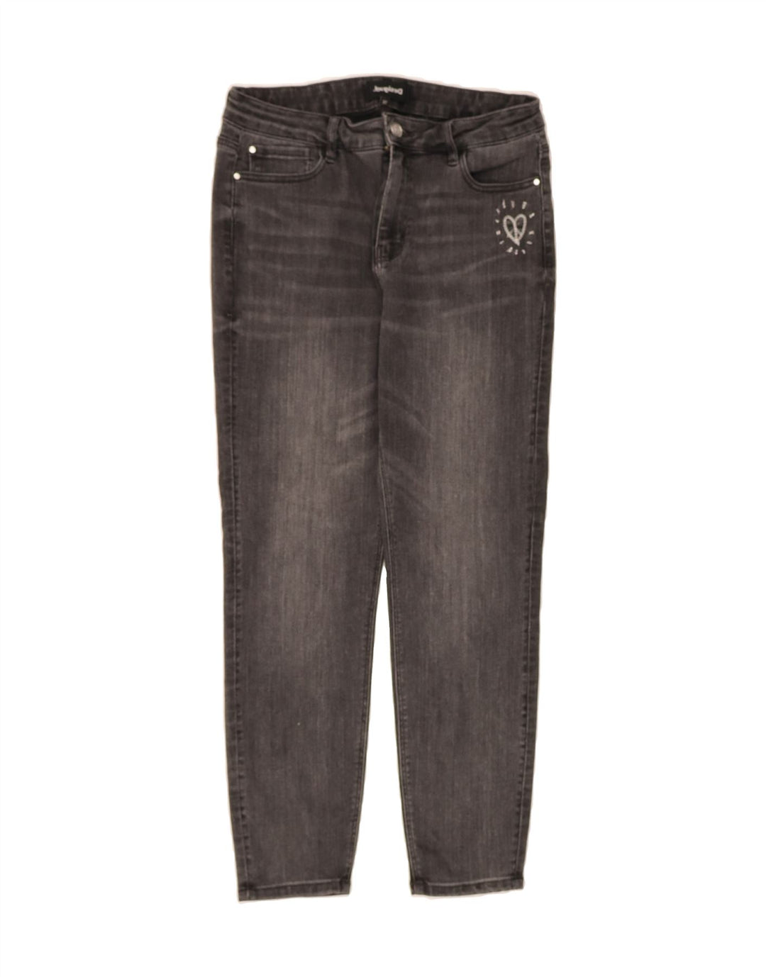 DESIGUAL Womens Cropped Jeans W32 L26 Grey Vintage Desigual and Second-Hand Desigual from Messina Hembry 