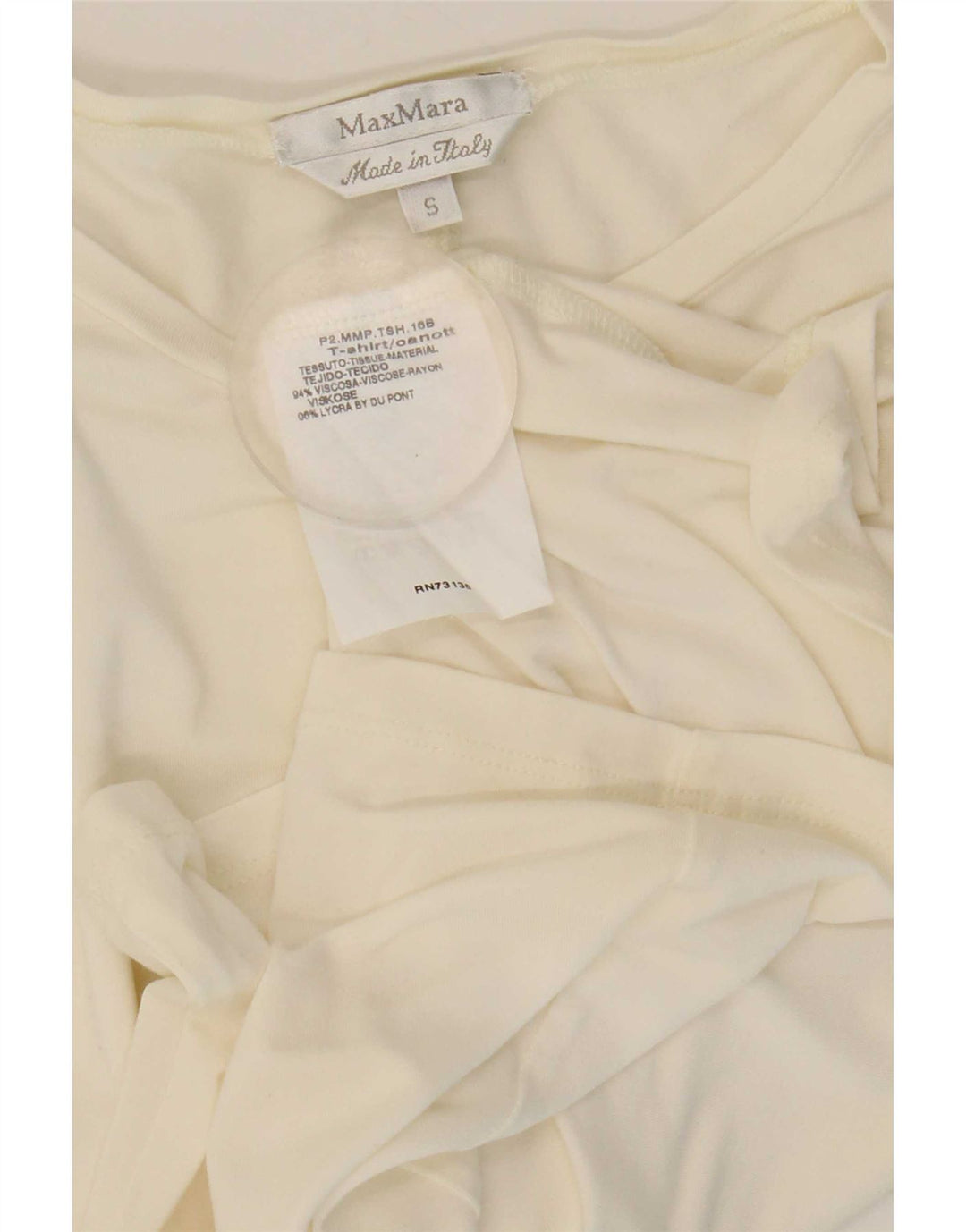 Женская футболка Max Mara Top UK 10, маленькая, белая вискоза