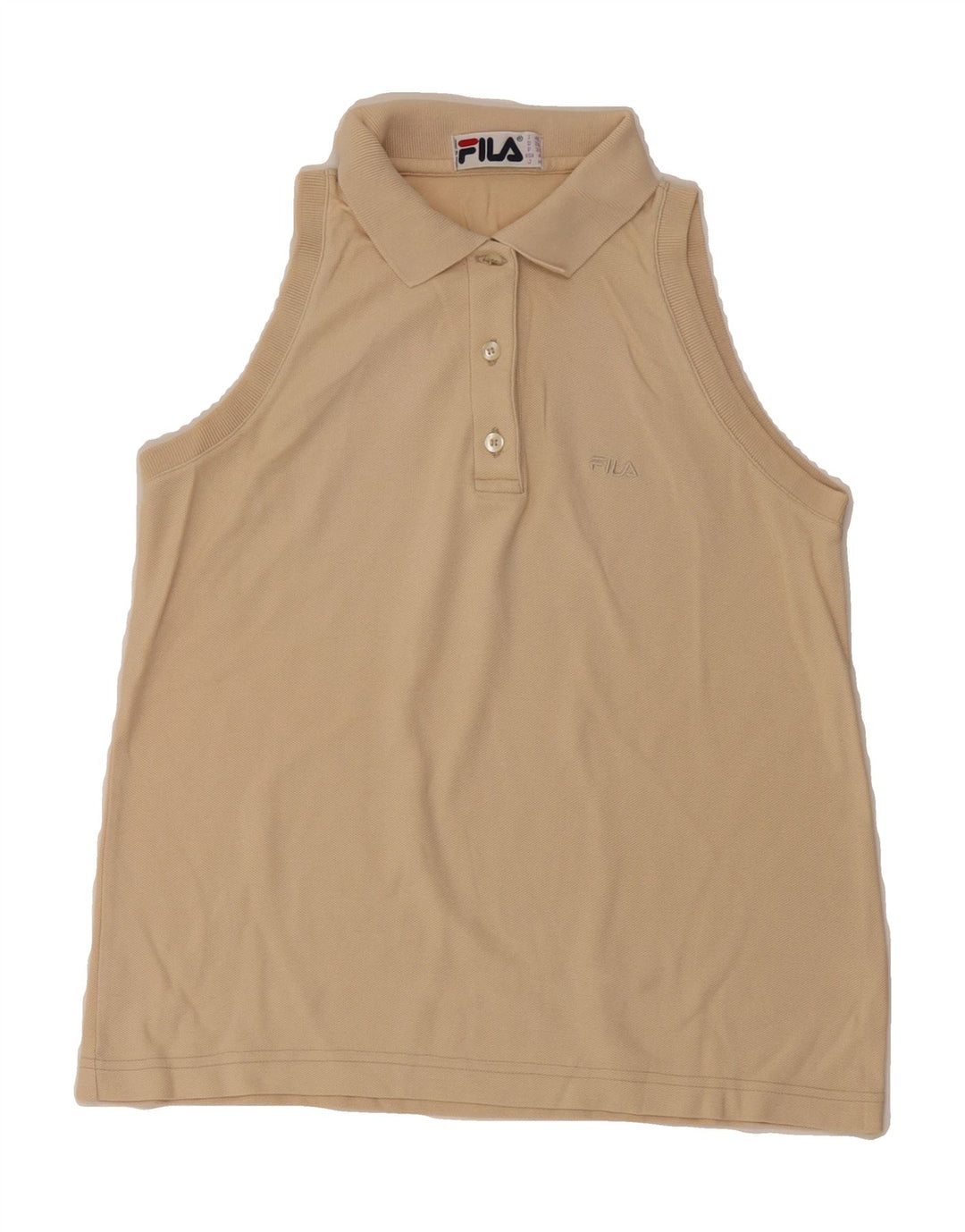 FILA Womens Sleeveless Polo Shirt IT 40 Small Beige Vintage Fila and Second-Hand Fila from Messina Hembry 