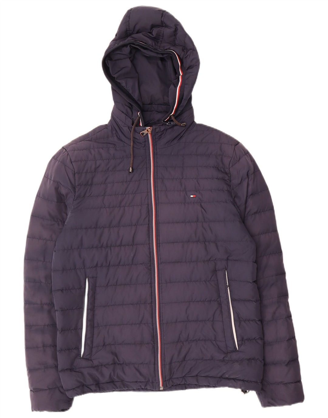 Мужская утепленная куртка с капюшоном Tommy Hilfiger UK 36, маленький темно-синий полиэстер