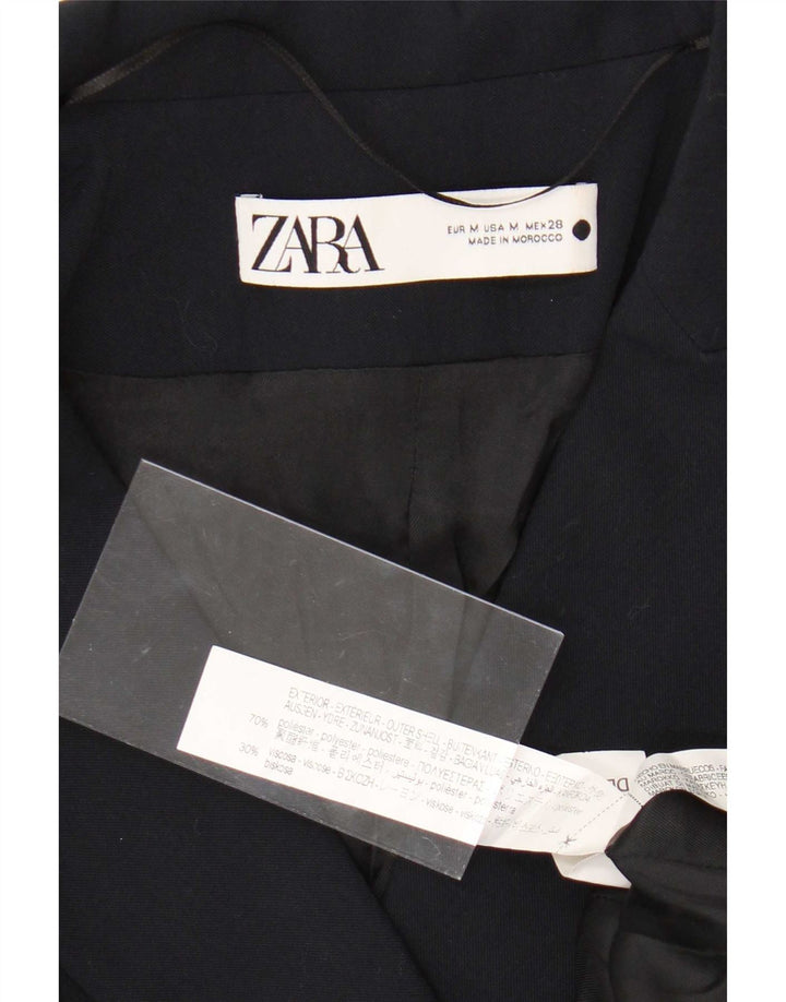Женское двубортное пальто Zara UK 12, средний темно-синий, полиэстер