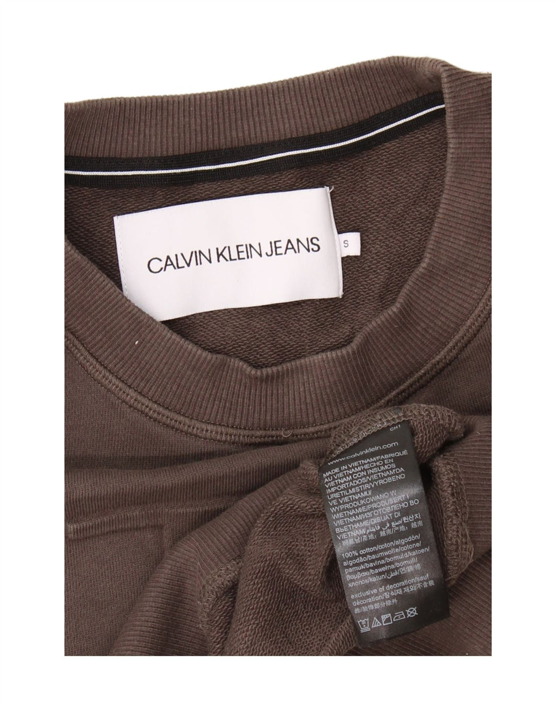 Мужской свитшот с рисунком Calvin Klein Jeans, маленький серый хлопковый джемпер