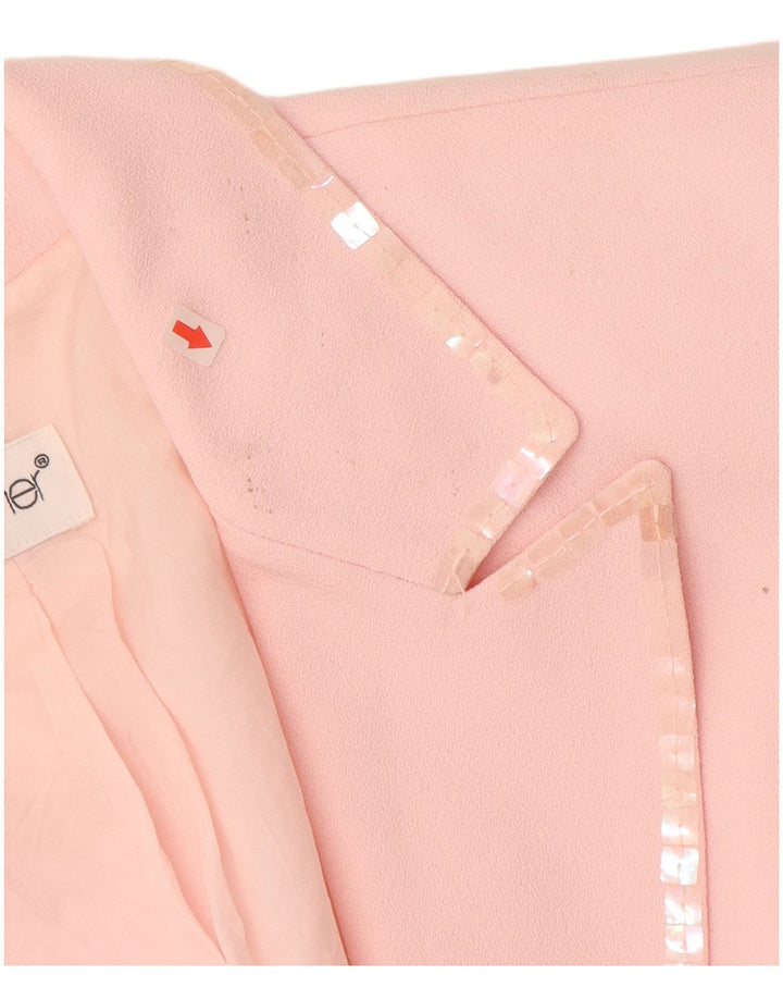 TOGETHER Женский пиджак на 1 пуговице, Великобритания 12, средний розовый полиэстер