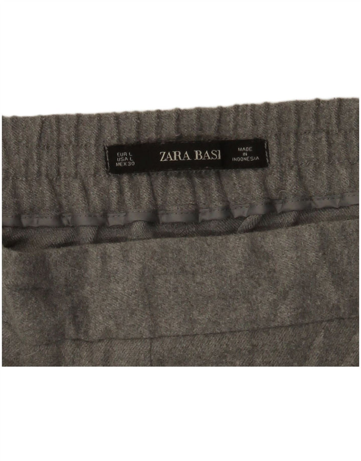 Zara Женские укороченные брюки большие W30 L25 Серые