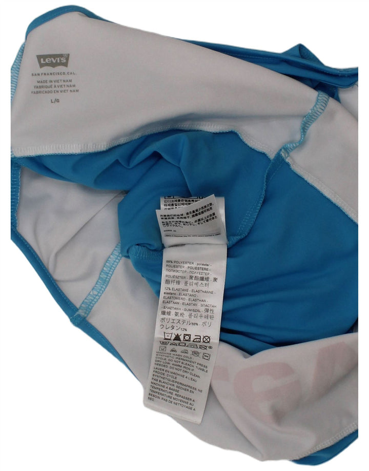 Женский купальник Levi's с рисунком, большой синий, из полиэстера, спортивный