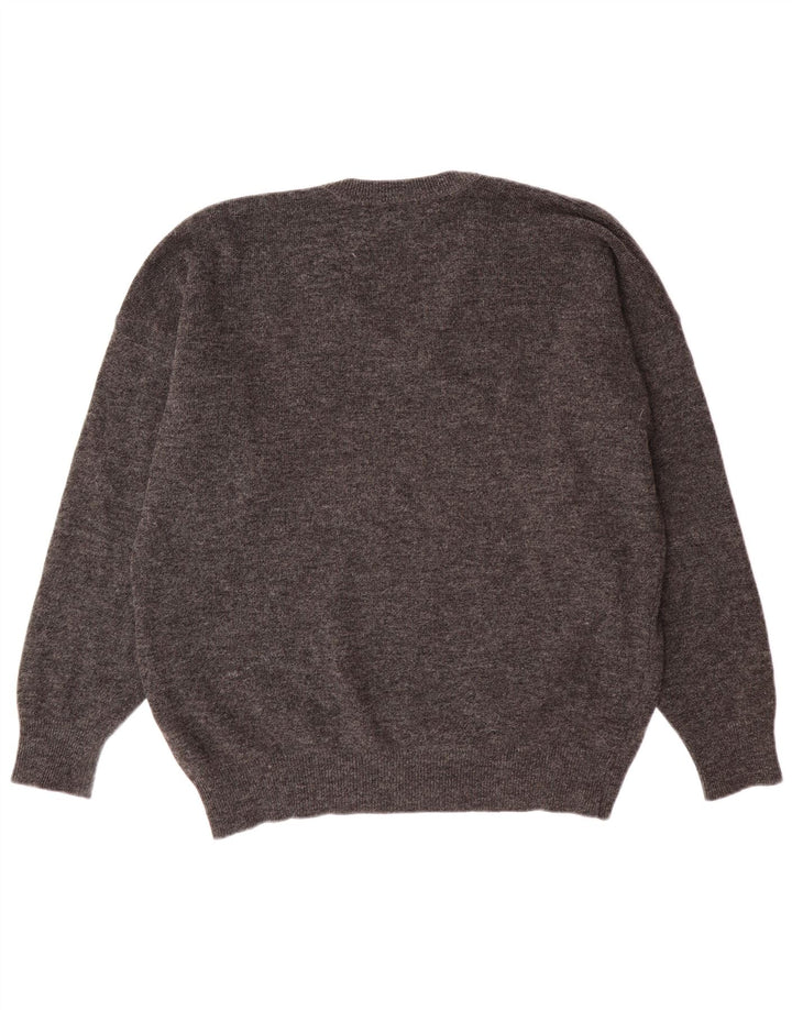 Мужской джемпер с v-образным вырезом Lacoste, размер 7, 2XL, серая шерсть