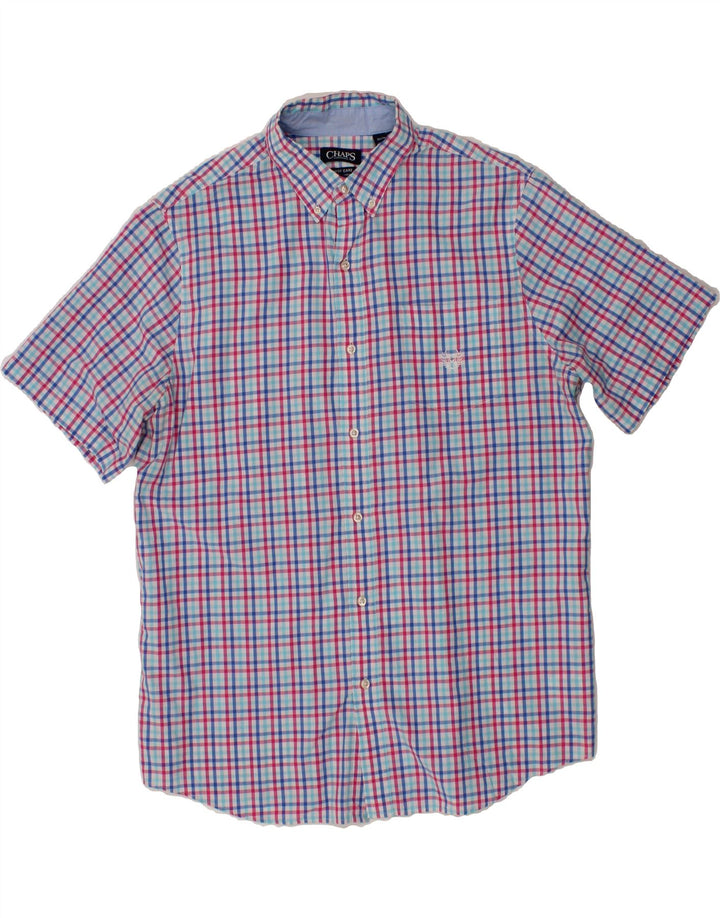 CHAPS Mens Short Sleeve Shirt XL Multicoloured Check Cotton Vintage Chaps and Second-Hand Chaps from Messina Hembry 