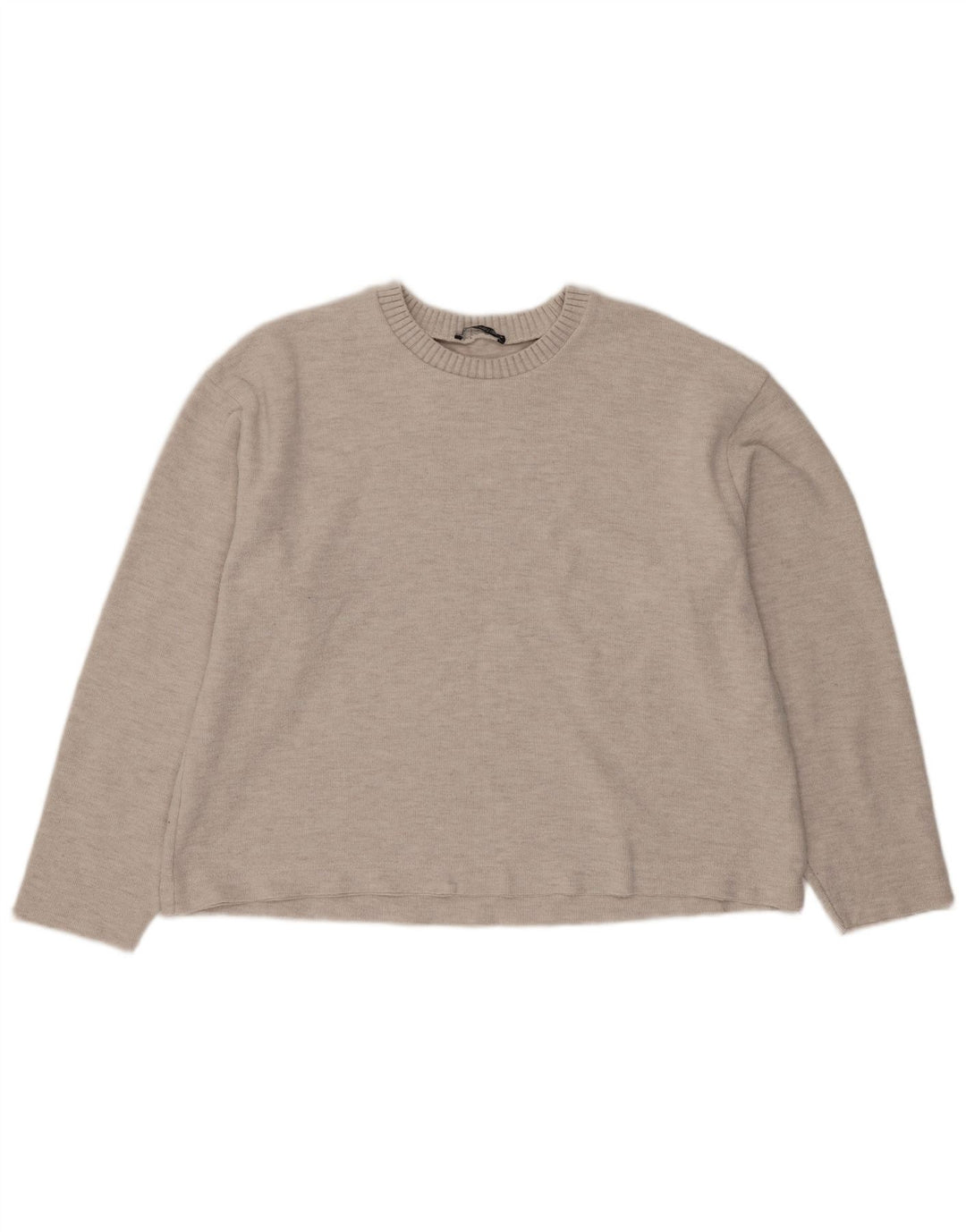 Женская укороченная блузка Zara UK 16, большой бежевый полиэстер