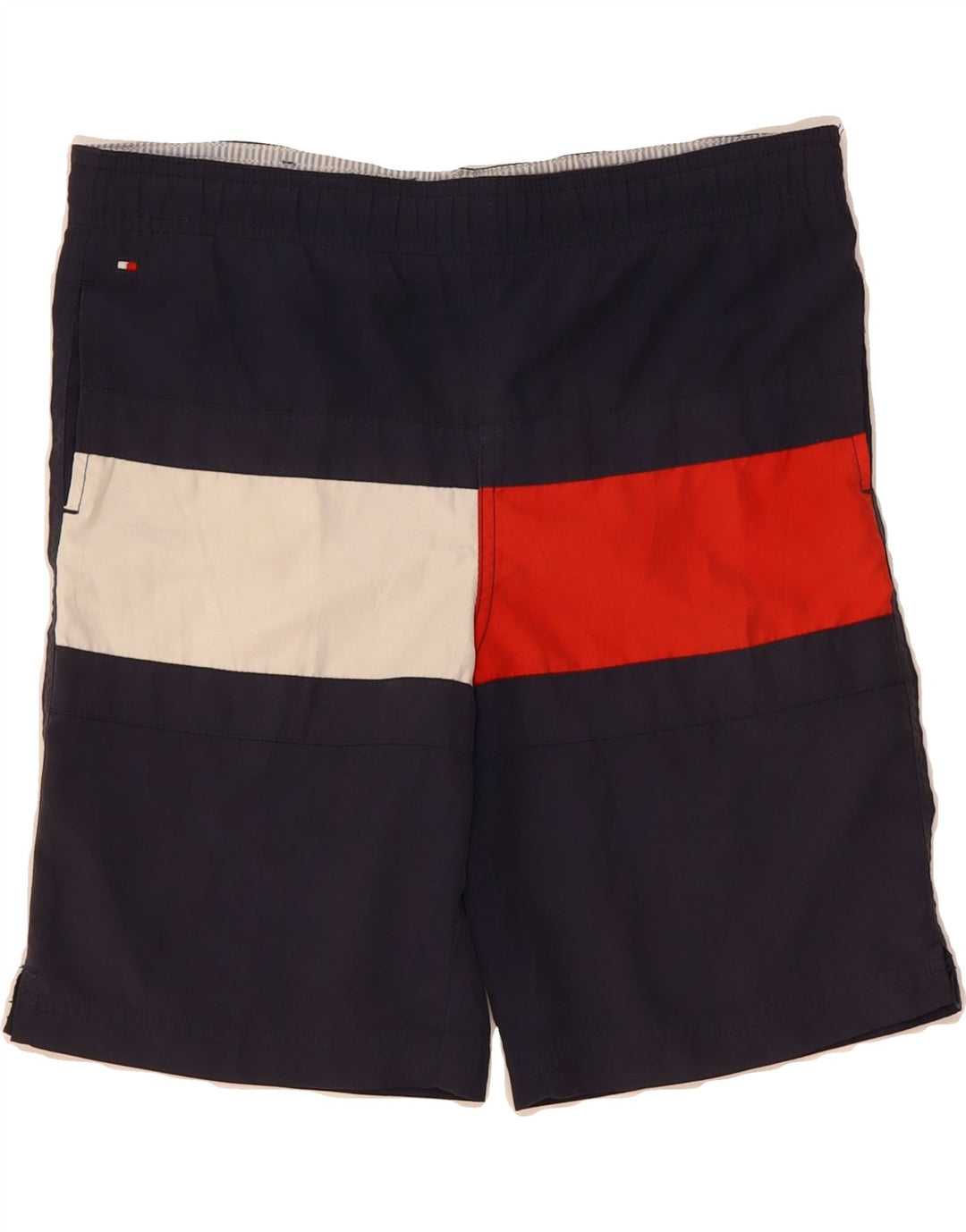 TOMMY HILFIGER Womens Swimming Shorts US 8 Medium  Navy Blue Colourblock Vintage Tommy Hilfiger and Second-Hand Tommy Hilfiger from Messina Hembry 