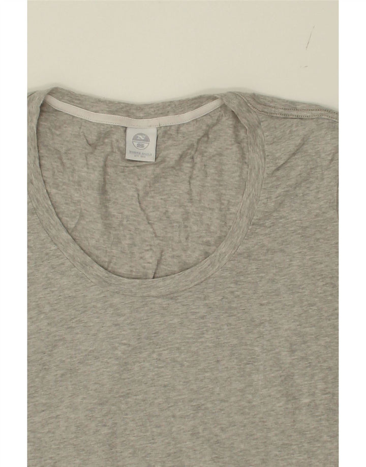 NORTH SAILS Womens Top Long Sleeve UK 14 Large Grey Cotton Vintage North Sails and Second-Hand North Sails from Messina Hembry 