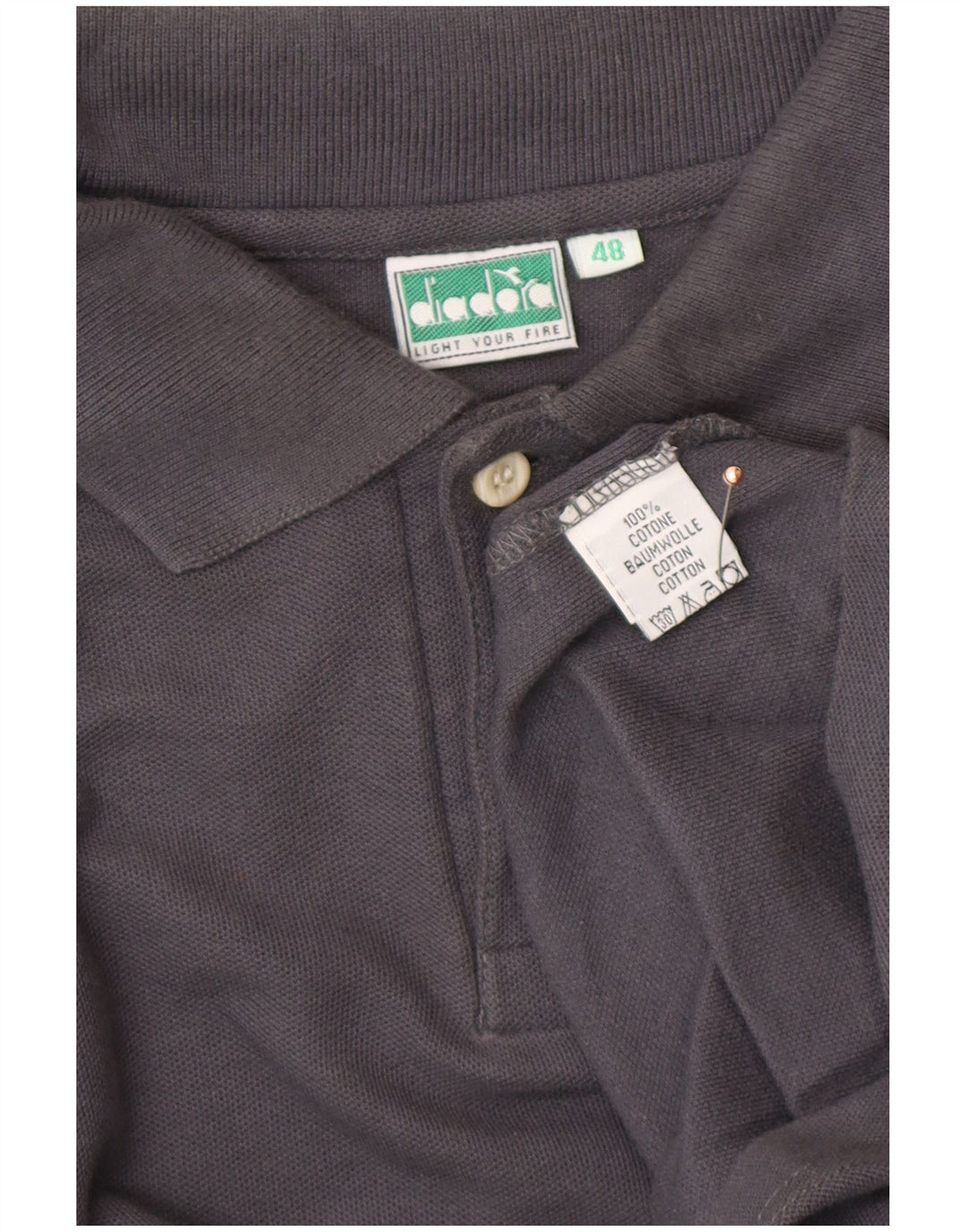 Мужская рубашка поло DIADORA с длинным рукавом IT 48, средний серый хлопок