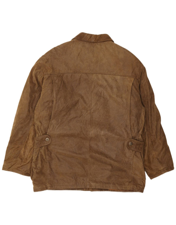 Мужская кожаная куртка Essebi IT 54 2XL Коричневая кожа