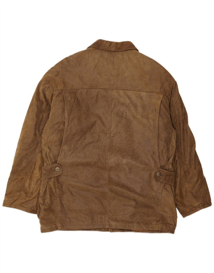 Мужская кожаная куртка Essebi IT 54 2XL Коричневая кожа