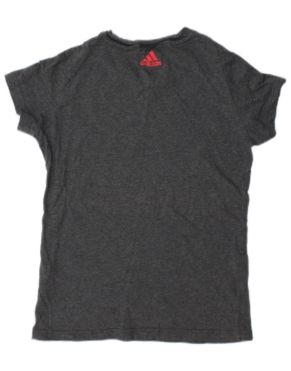 Женская футболка с рисунком Adidas Top UK 8/10, маленький серый хлопок