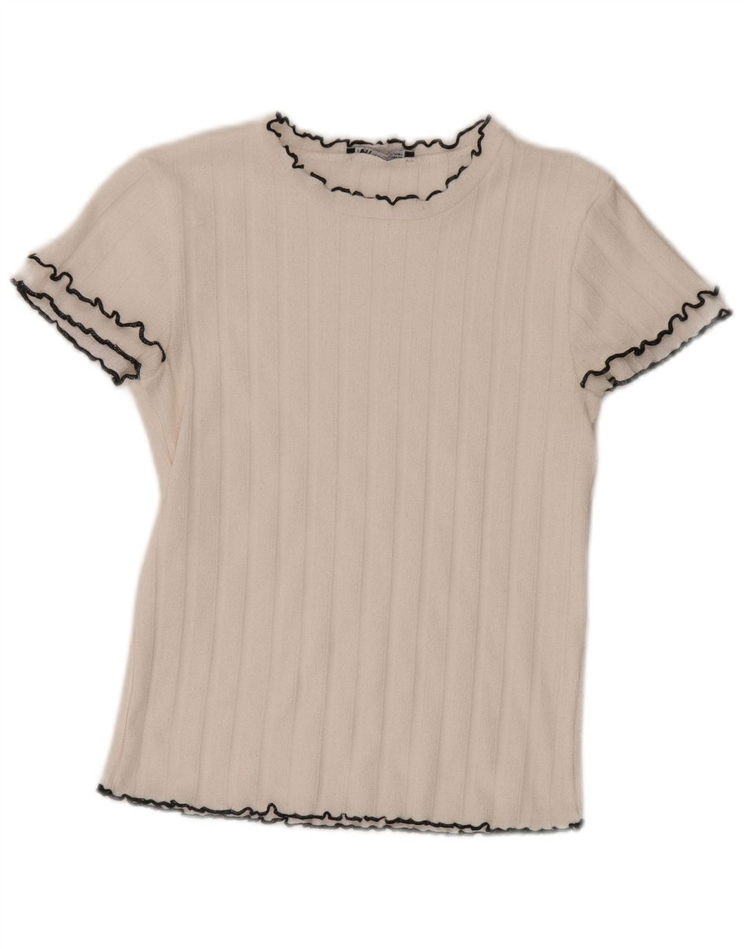 Женская футболка Zara Top UK 12 Medium White
