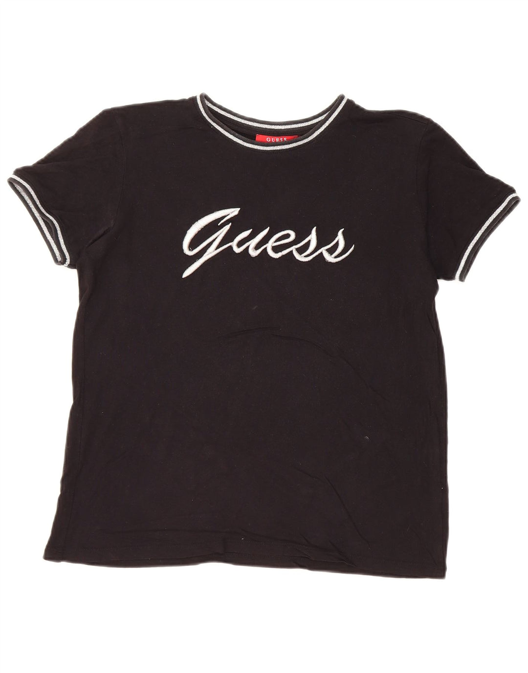 Женская футболка оверсайз с рисунком GUESS UK 6 XS, черная