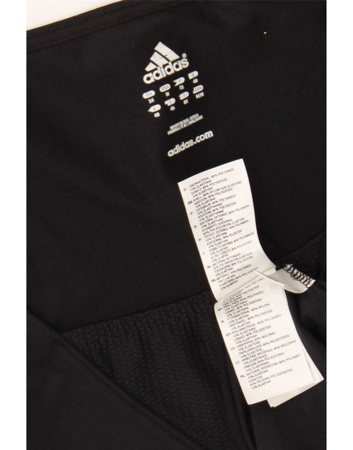 Женский жилет Adidas Climalite Top UK 14, средний черный, полиэстер с цветными блоками