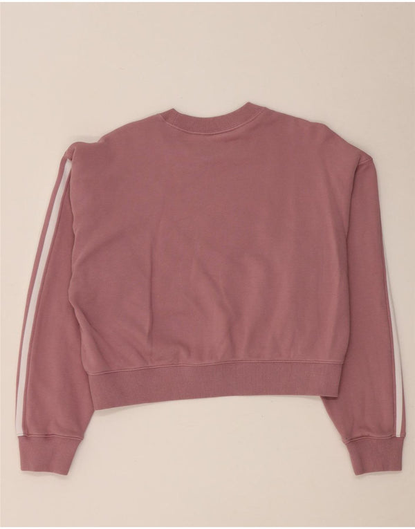 Женский укороченный свитшот оверсайз Adidas UK 6 XS, розовый хлопок