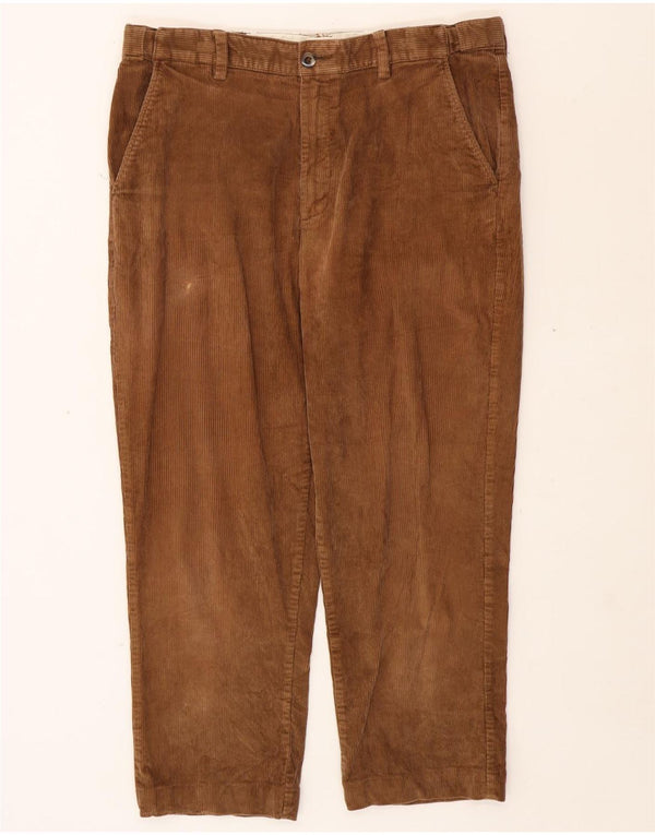 L.L.BEAN Mens Straight Corduroy Trousers W37 L29 Brown Cotton